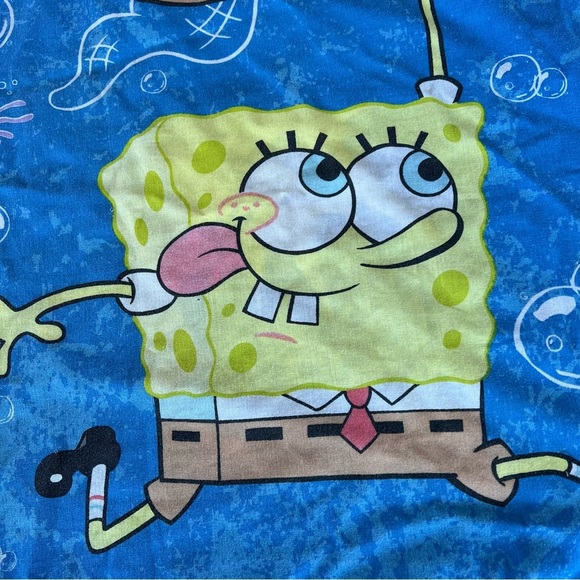 Y2K Nickelodeon SpongeBob Squarepants Jellyfishing Double-Sided Std Pillowcase - Picture 3 of 9